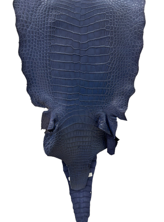 38 cm Grade 1/2 Navy Blue Desert Wild American Alligator Leather - Tag: LA18-0030650