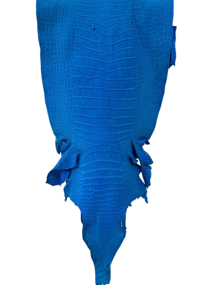 40 cm Grade 2/3 Ultramarine Matte Wild American Alligator Leather - Tag: LA23-0048520