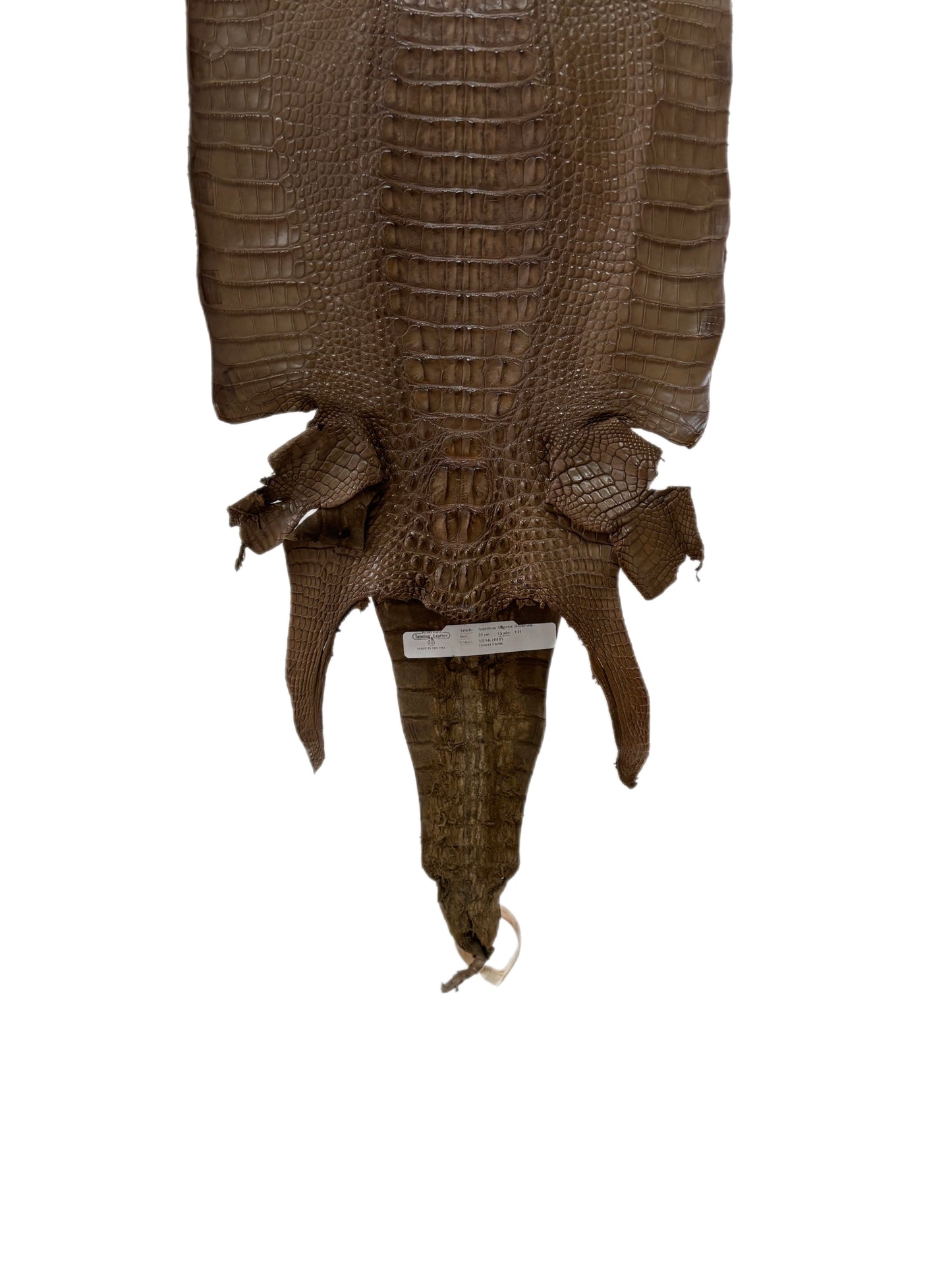 29 cm Grade 1/2 Mink Matte Farm-Raised American Alligator Hornback Leather - Tag: LA23-0377078