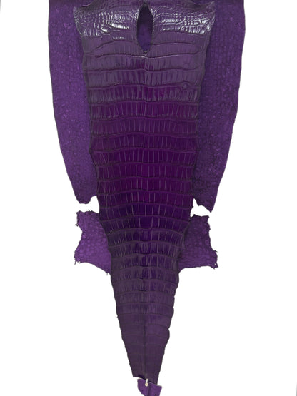 48 cm Grade 2/3 Violet Millennium Wild American Alligator Leather - Tag: LA23-0016595
