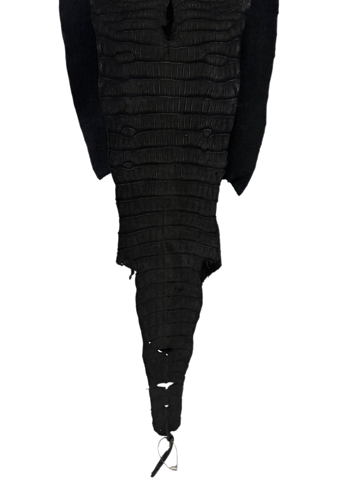 39 cm Grade 2/3 Black Nubuck Wild American Alligator Leather - Tag: LA23-0003072