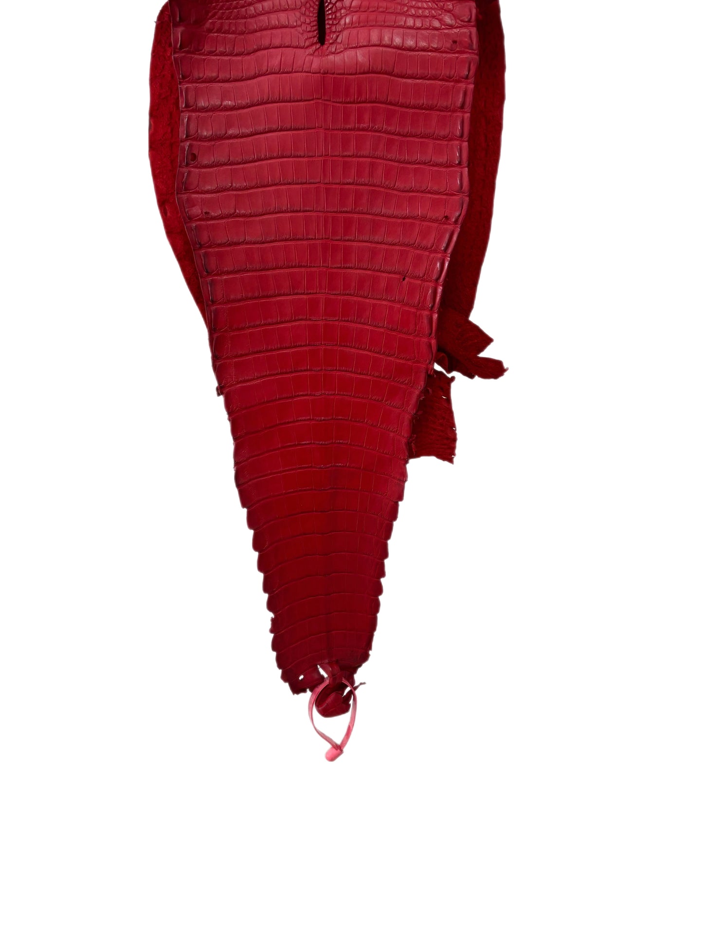 26 cm Grade 1/2 Candy Apple Red Matte Farm-Raised American Alligator Leather - Tag: FL21-0024727