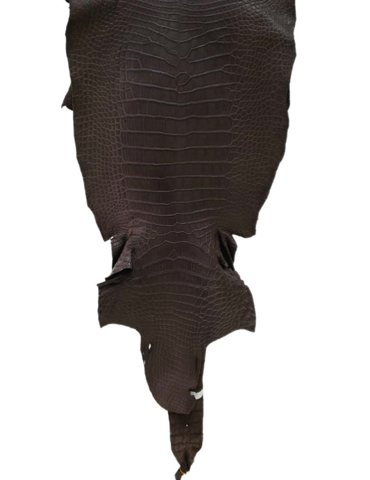 43 cm Grade 3/4 Kralle Brown Matte Wild American Alligator Leather - Tag: LA16-0032979