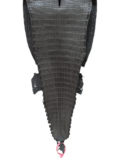 26 cm Grade 1 Gunmetal Matte Farm-Raised American Alligator Leather - Tag: FL21-0024962