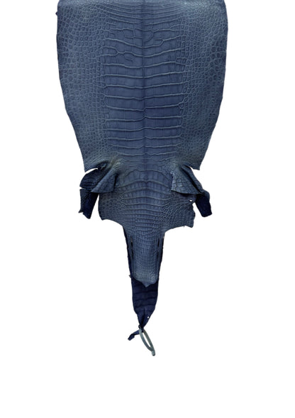 34 cm Grade 2/3 Indigo Matte Wild American Alligator Leather - Tag: LA16-0035548