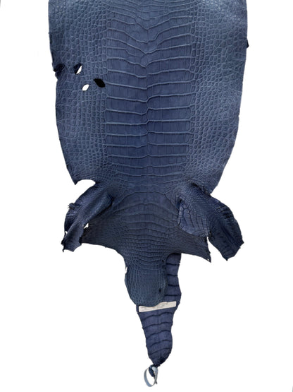 38 cm Grade 3/4 Indigo Matte Wild American Alligator Leather - Tag: LA23-0051855