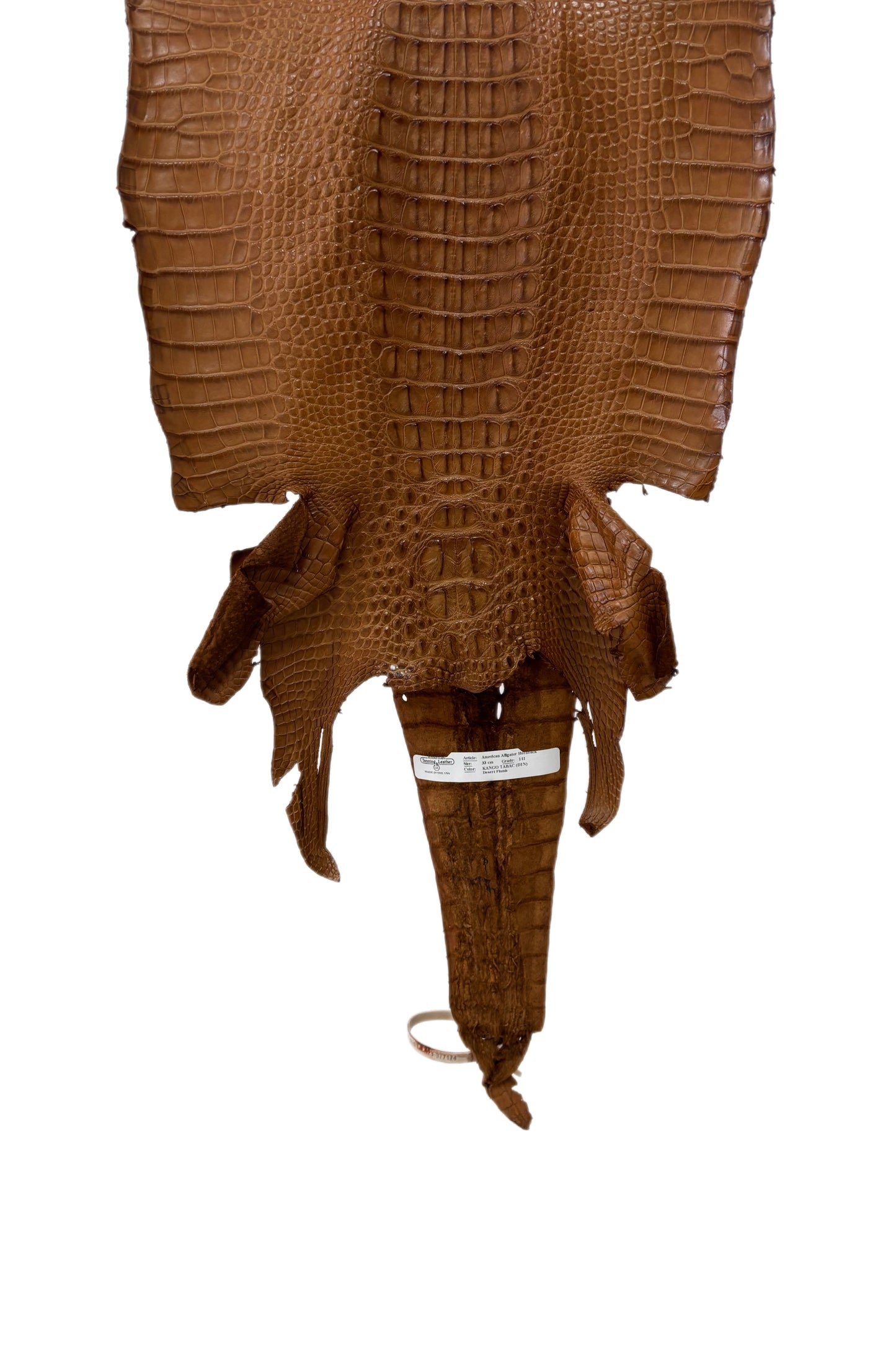 33 cm Grade 1/2 Kango Tabac Matte Farm-Raised American Alligator Leather - Tag: LA23-0377174