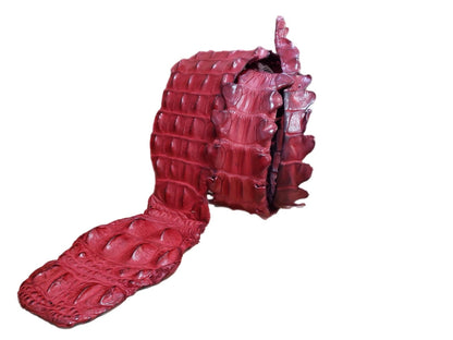 90-99 Cm Grade 1 Red Matte Nile Crocodile Backstrap Leather
