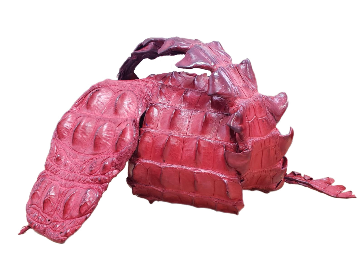 90-99 Cm Grade 1 Red Matte Nile Crocodile Backstrap Leather