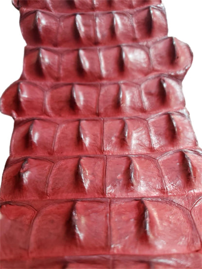 90-99 Cm Grade 1 Red Matte Nile Crocodile Backstrap Leather