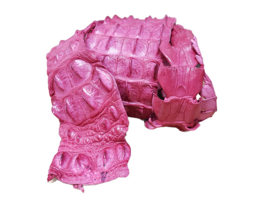 90-99 Cm Grade 1 Bright Pink Matte Nile Crocodile Backstrap Leather