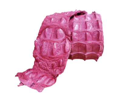 90-99 Cm Grade 1 Bright Pink Matte Nile Crocodile Backstrap Leather