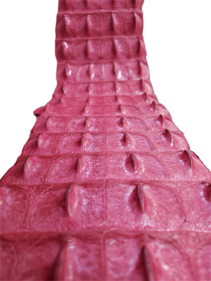 90-99 Cm Grade 1 Bright Pink Matte Nile Crocodile Backstrap Leather