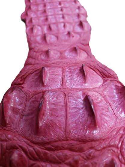 90-99 Cm Grade 1 Bright Pink Matte Nile Crocodile Backstrap Leather
