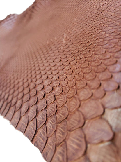 1.2 M Terracotta Matte Front Cut Python Leather