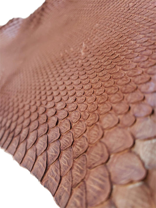 1.2 M Terracotta Matte Front Cut Python Leather
