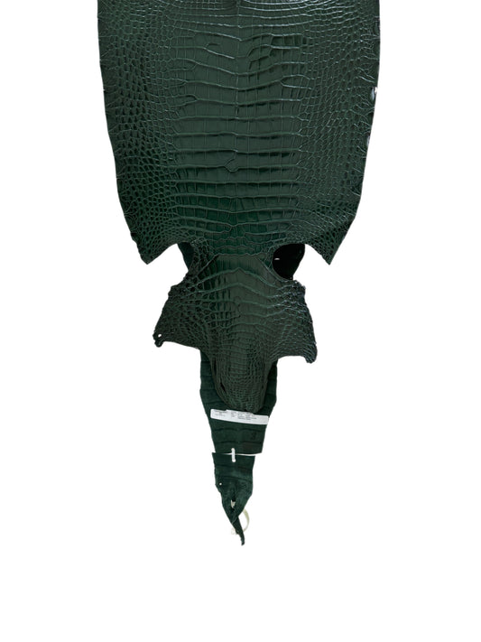 34 cm Grade 1/2 Forest Green Millennium Farm-Raised American Alligator Leather - Tag: FL17-0036952