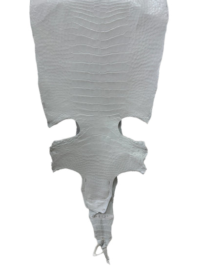 40 cm Grade 2/3 White Matte Wild American Alligator Leather - Tag: LA23-0028496