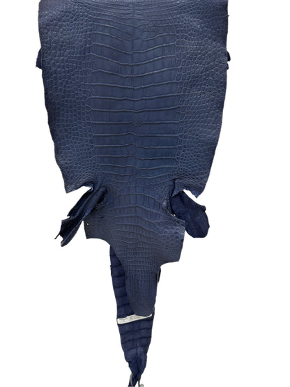 38 cm Grade 2/3 Navy Blue Desert Wild American Alligator Leather - Tag: LA16-0036395
