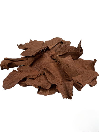 Genuine Alligator Leather Scraps Per Pound - Unfinished Kango Tabac