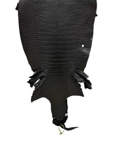 38 cm Grade 2/3 Black Matte Wild American Alligator Leather - Tag: LA22-0002231