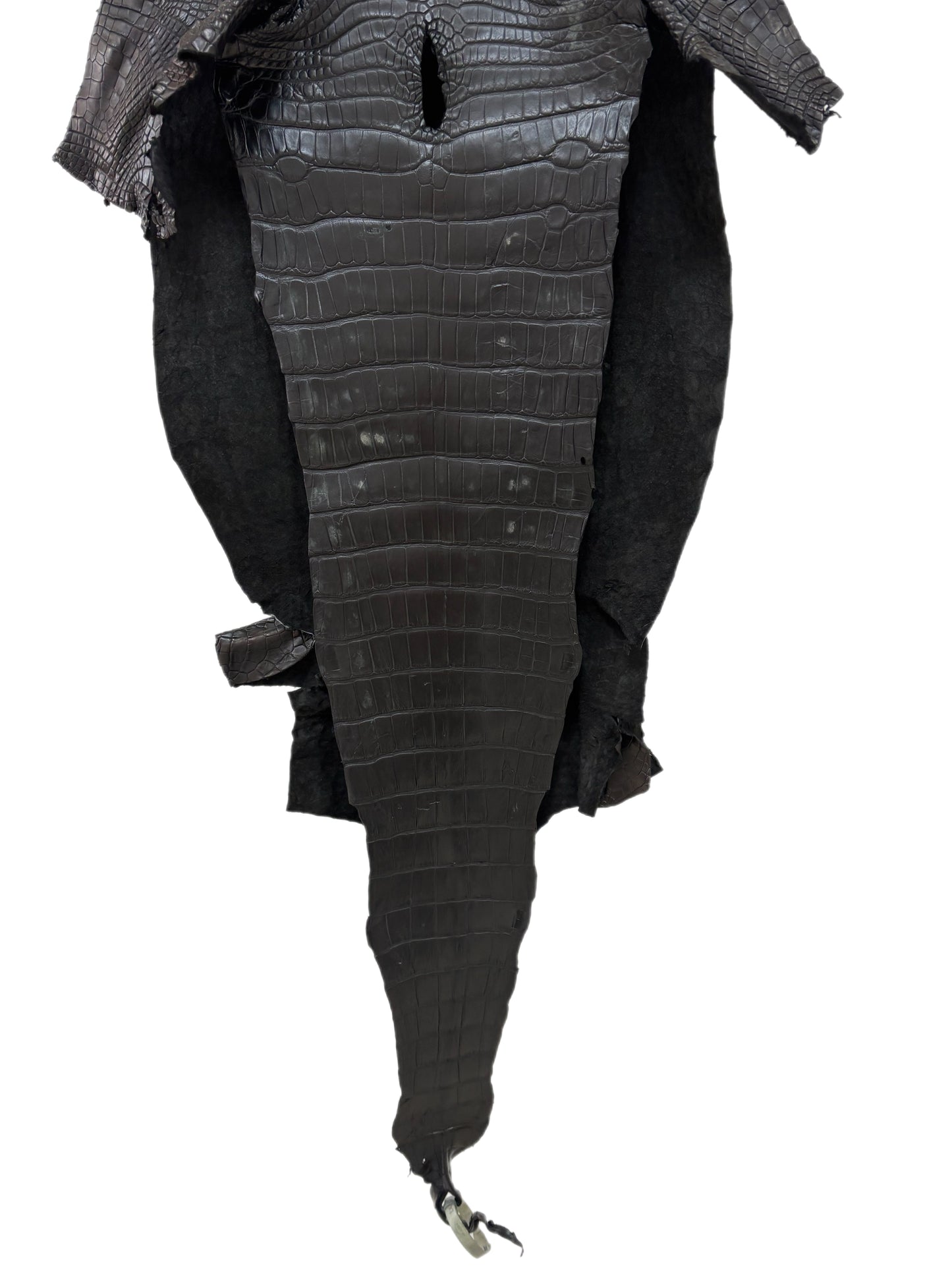 39 cm Grade 2/3 Black Matte Wild American Alligator Leather - Tag: LA23-0027801