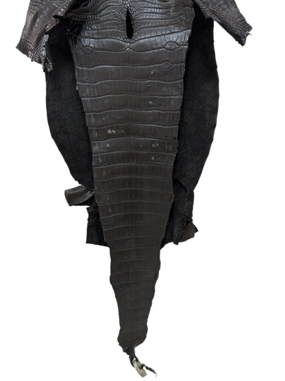 39 cm Grade 2/3 Black Matte Wild American Alligator Leather - Tag: LA23-0027801