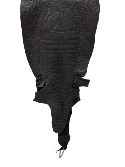 39 cm Grade 2/3 Black Matte Wild American Alligator Leather - Tag: LA23-0027801