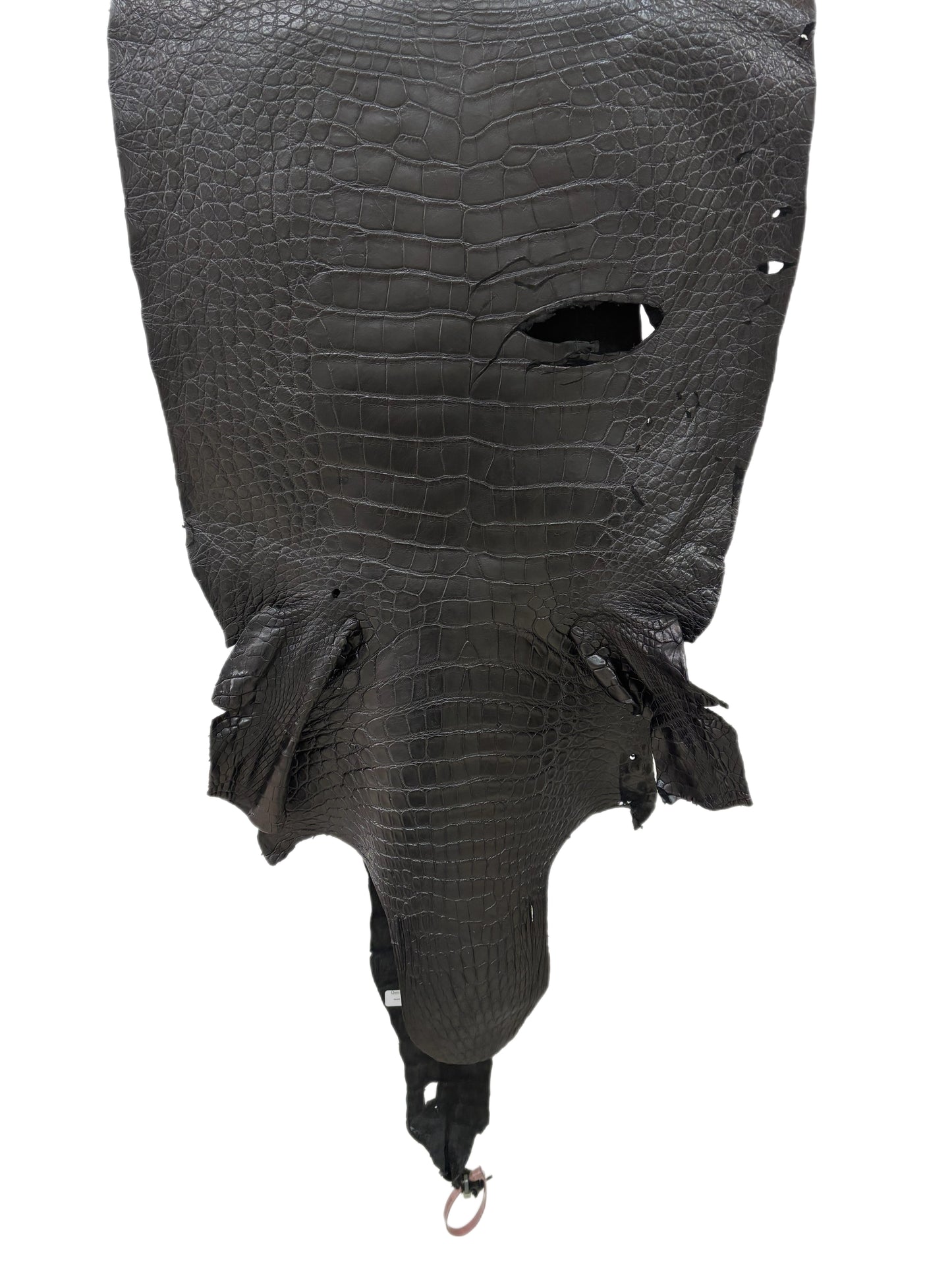 50 cm Grade 4/5 Black Matte Wild American Alligator Leather - Tag: LA24-0031494
