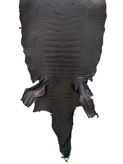 39 cm Grade 3/4 Black Matte Wild American Alligator Leather - Tag: LA22-0021079