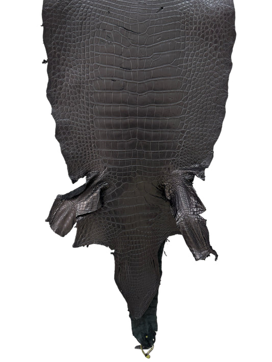 39 cm Grade 3/4 Black Matte Wild American Alligator Leather - Tag: LA22-0021079