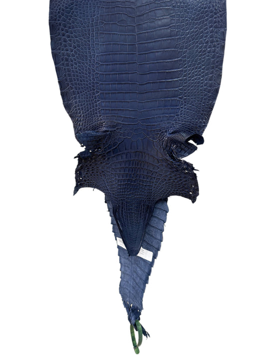26 cm Grade 3/4 Admiral Blue Matte Farm-Raised American Alligator Leather - Tag: FL22-0030123