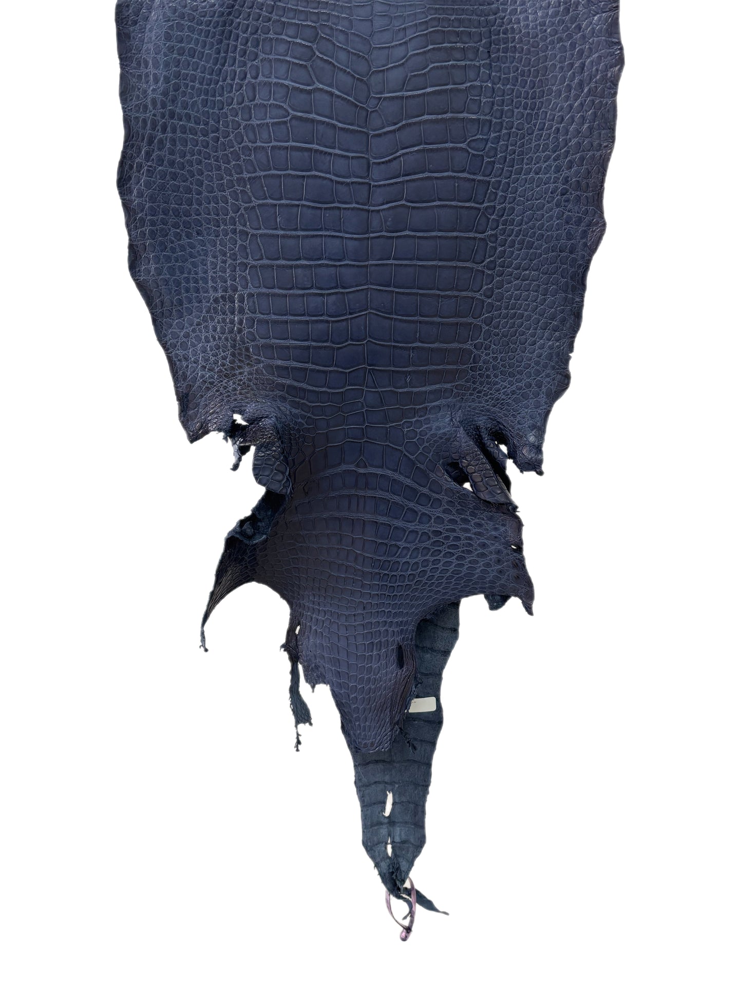 42 cm Grade 3/4 Navy Blue Matte Wild American Alligator Leather - Tag: LA15-0032230
