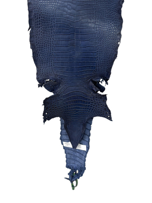 24 cm Grade 4/5 Admiral Blue Matte Farm Raised American Alligator Leather - Tag: FL22-0030270