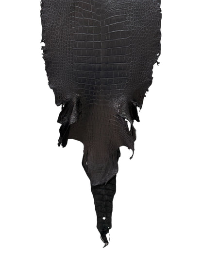 43 cm Grade 3/4 Black Matte Wild American Alligator Leather - Tag: LA23-0027044