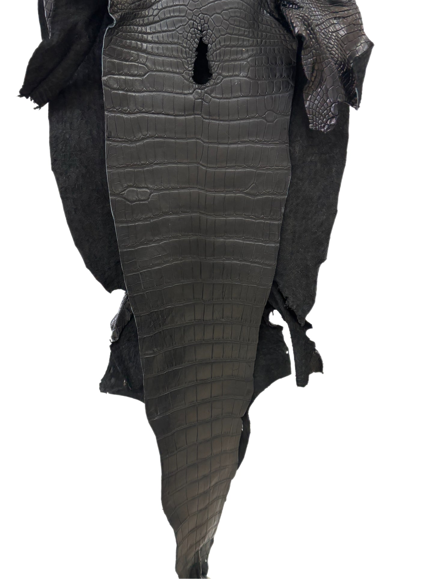 39 cm Grade 2/3 Black Matte Wild American Alligator Leather - Tag: LA22-0013672