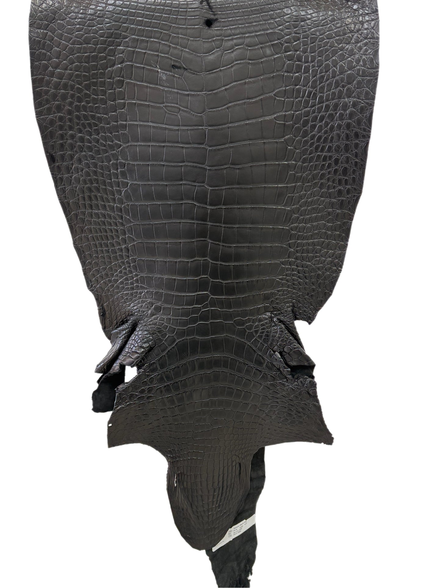 39 cm Grade 2/3 Black Matte Wild American Alligator Leather - Tag: LA22-0013672