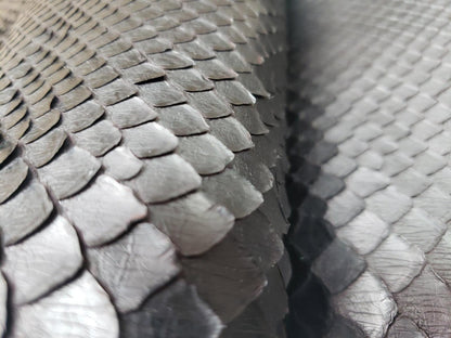 1.2 M Black Matte Front Cut Python Leather