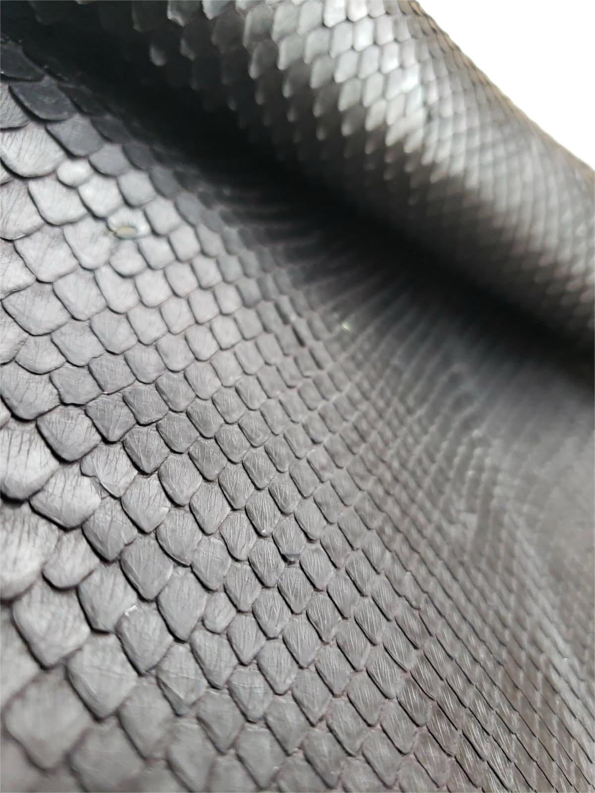 1.2 M Black Matte Front Cut Python Leather