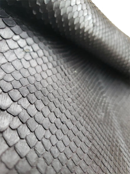 1.2 M Black Matte Front Cut Python Leather