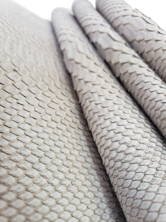 2.4 M Back Cut Stone Grey Matte Python Leather