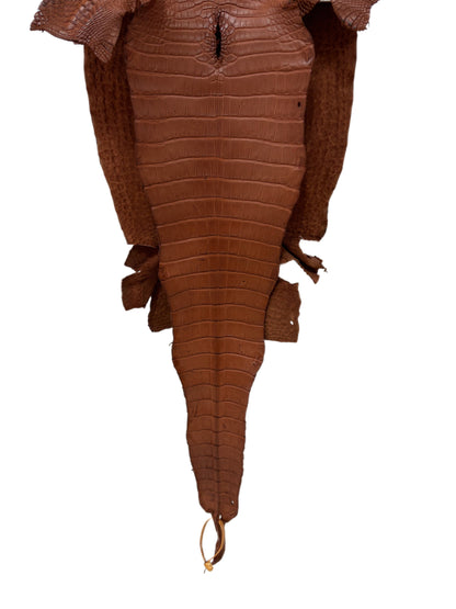 34 cm Grade 3/4 Rustic Cognac Matte Farm-Raised American Alligator Leather - Tag: FL17-0036273