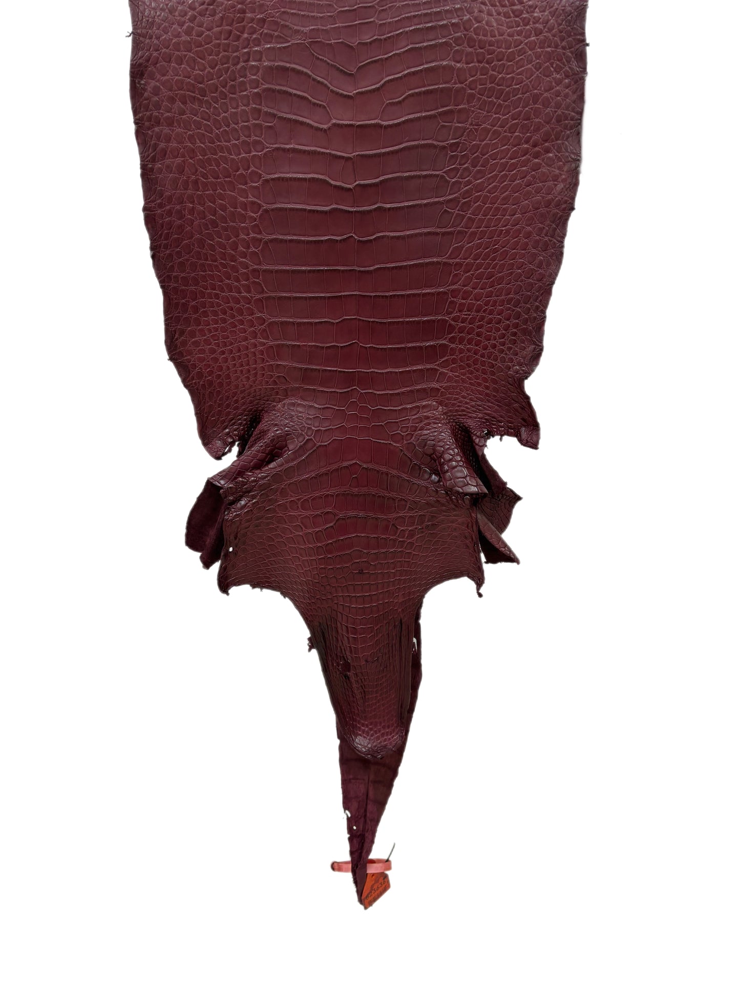 34 cm Grade 1/2 Bordeaux Matte Wild American Alligator Leather - Tag: LA17-0034434