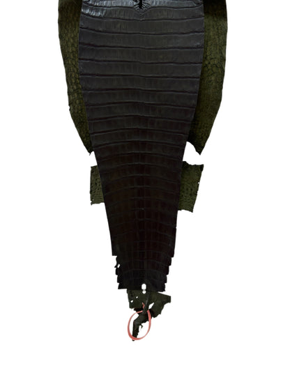 27 cm Grade 2/3 Olive Antique Farm-Raised American Alligator Leather - Tag: FL21-0024618