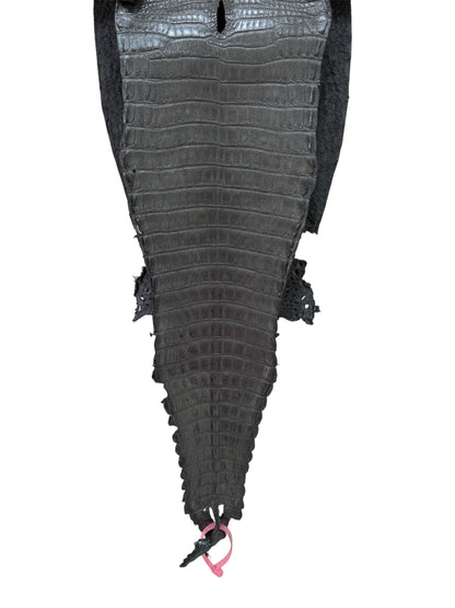 26 cm Grade 1 Gunmetal Matte Farm-Raised American Alligator Leather - Tag: FL21-0024616