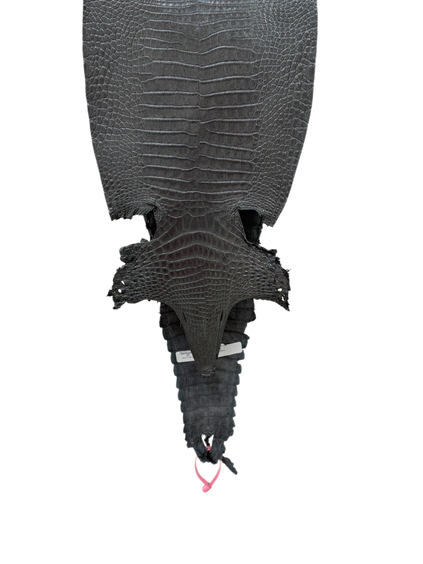 26 cm Grade 1 Gunmetal Matte Farm-Raised American Alligator Leather - Tag: FL21-0024616