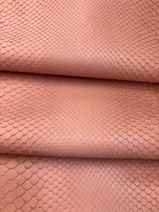 2.85 M Front Cut Dusty Pink Matte Python Leather