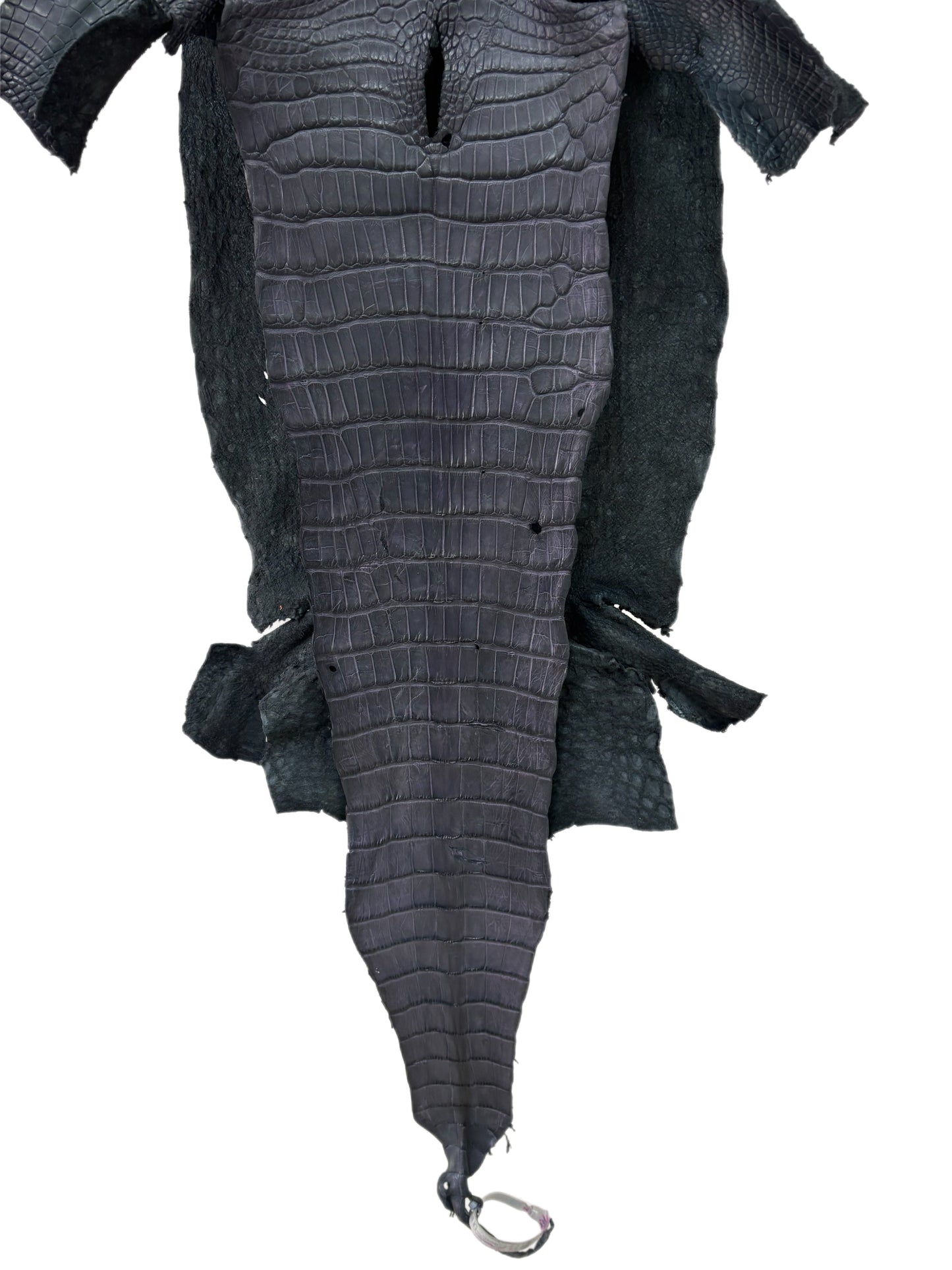 34 cm Grade 3/4 Grey Matte Wild American Alligator Leather - Tag: LA23-0001441