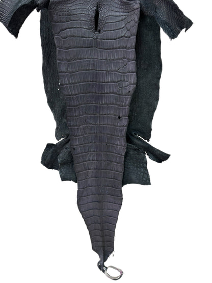 34 cm Grade 3/4 Grey Matte Wild American Alligator Leather - Tag: LA23-0001441