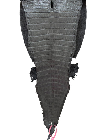 28 cm Grade 2/3 Gunmetal Matte Farm-Raised American Alligator Leather - Tag: FL21-0024038